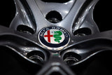 Aspira AV-5 gun metal 2nd close view of alfa romeo logo
